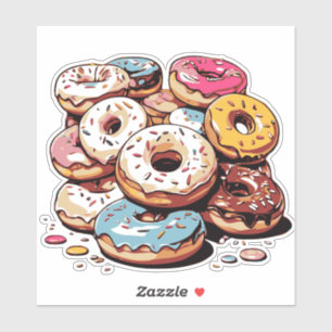 Pegatina de donuts transparente