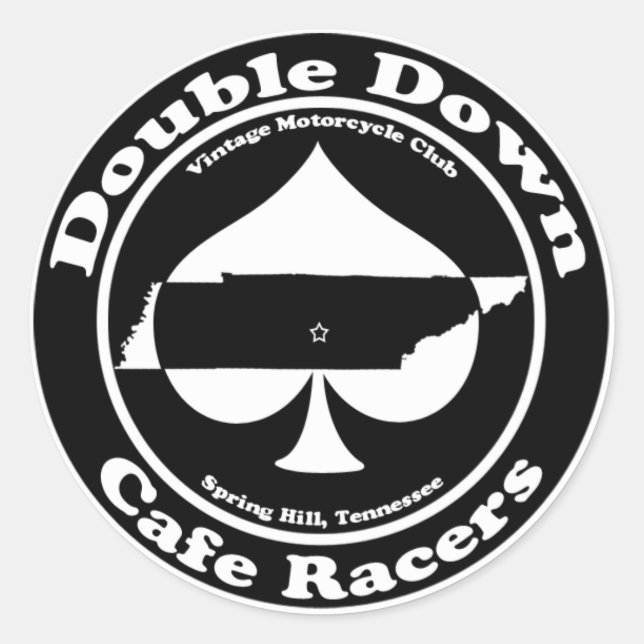Pegatina de Double Down Cafe Racers (Anverso)