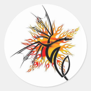 Pegatina de dragón de fuego