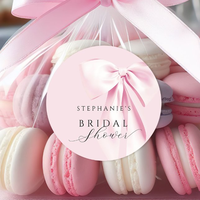 Pegatina de ducha de novia de color rosa Bow (Subido por el creador)