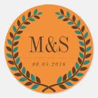 Pegatina de ducha de novias de Rustic Laurel Wreat