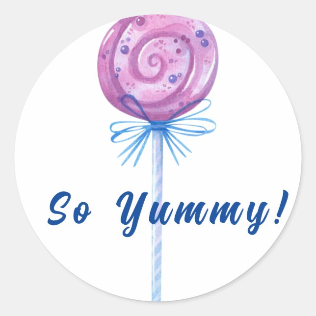 Pegatina de dulces caramelos morados (Anverso)