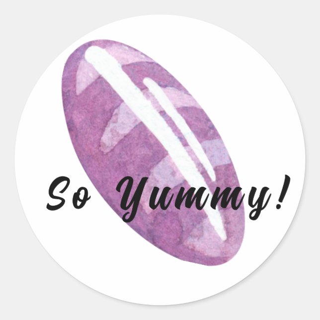 Pegatina de dulces caramelos morados (Anverso)