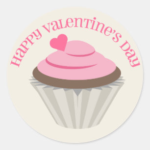 Pegatina de El día de San Valentín de pasteles ros