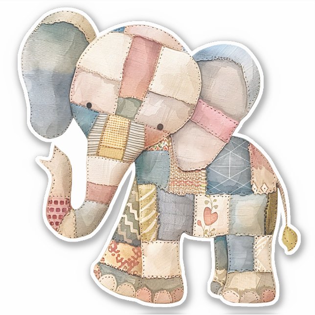 Pegatina de Elefante Scrapbooking (Anverso)