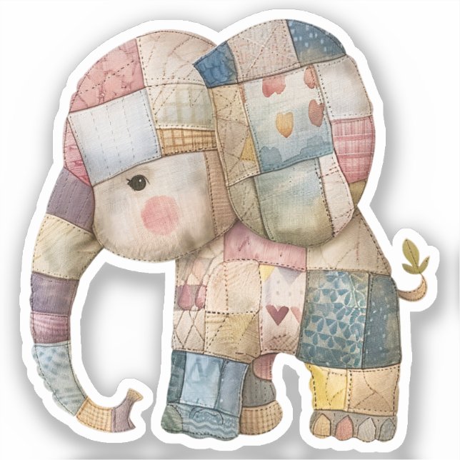 Pegatina de Elefante Scrapbooking (Anverso)