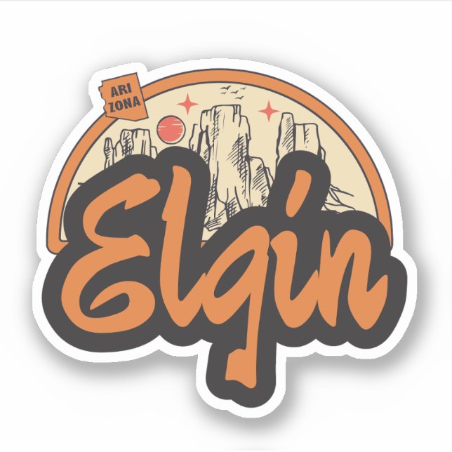 Pegatina de Elgin, Arizona (Anverso)