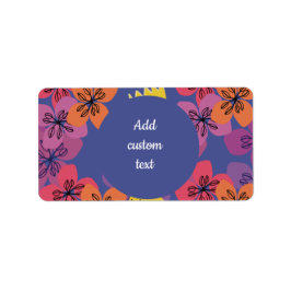 Pegatina de embalaje de flores azules florales per