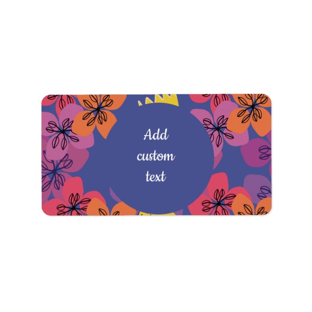 Pegatina de embalaje de flores azules florales per (Frente)