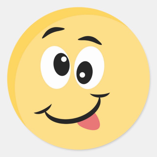 Pegatina de emoji con cara feliz (Anverso)