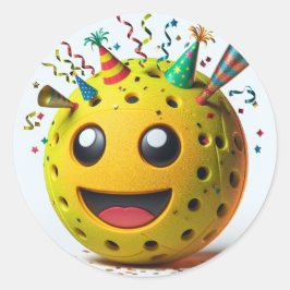 Pegatina de Emoji de cumpleaños de PickleBall