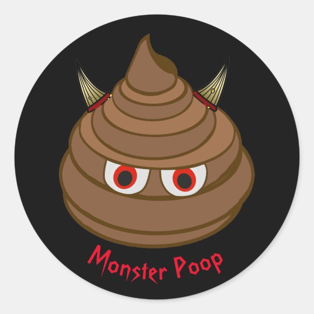 Pegatina de Emoji de Monster Poop (Anverso)