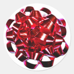 Pegatina de empaquetado de Navidades de Bow Rojo