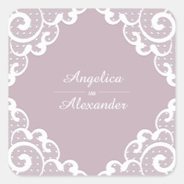 Pegatina de encaje blanco