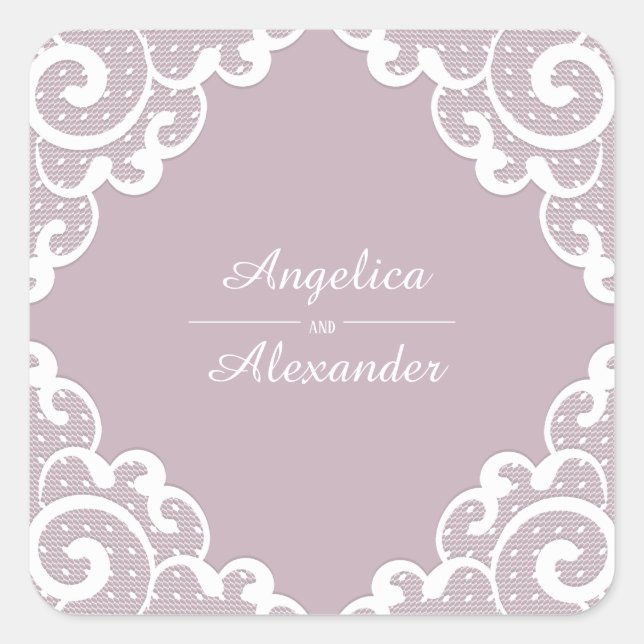 Pegatina de encaje blanco (Anverso)