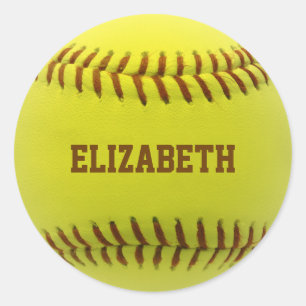 Pegatina de encargo de la bola del softball