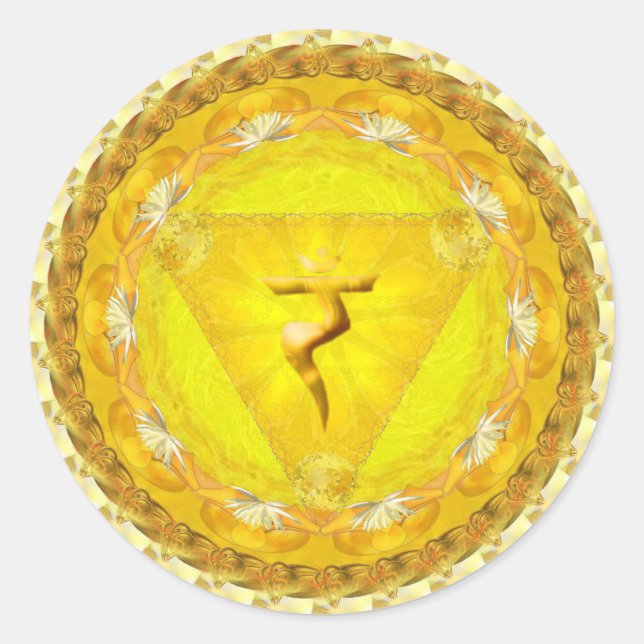 Pegatina de Energía, Fuego, Fuerza, Sun Chakra (Anverso)