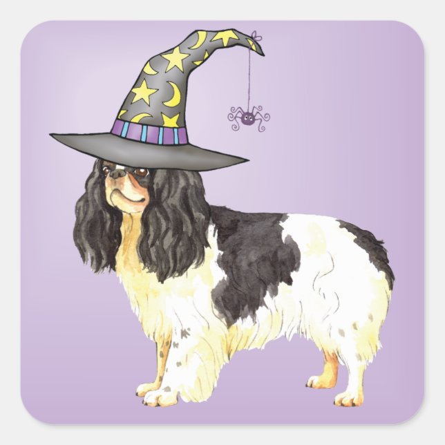 Pegatina de English Toy Spaniel Witch Square (Anverso)
