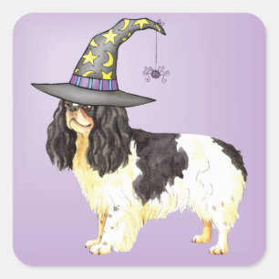 Pegatina de English Toy Spaniel Witch Square