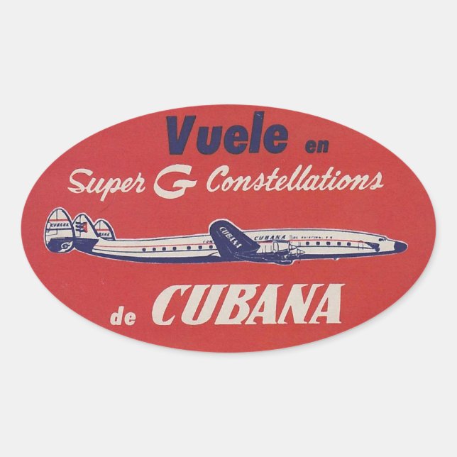 Pegatina de equipaje de la constelación de Cubana  (Anverso)