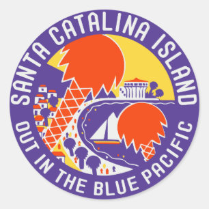 Pegatina de equipaje de la isla Santa Catalina