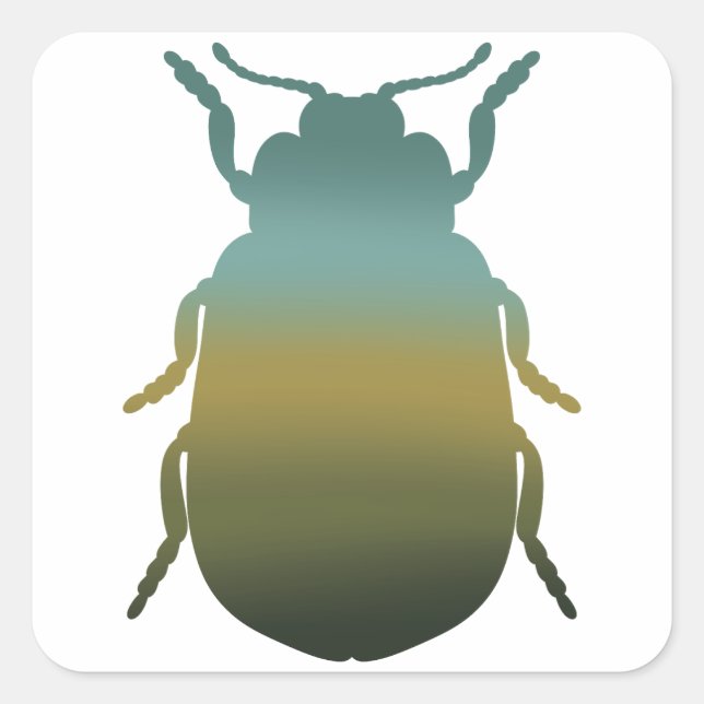 Pegatina de escarabajo de gradiente verde (Anverso)