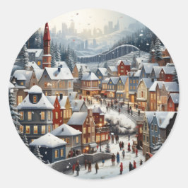 Pegatina de escena de Navidades festivos