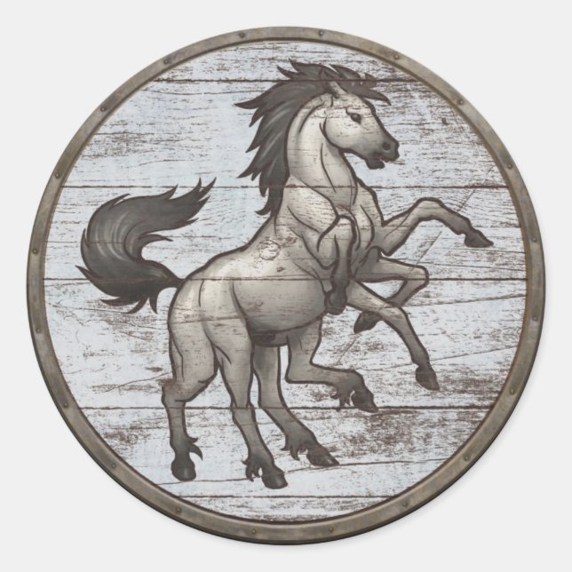 Pegatina de Escudo de Viking - Sleipnir (Anverso)