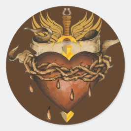 Pegatina de espadas y corazón