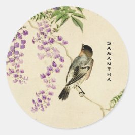 Pegatina de espárragos de Lilac vintage japonés