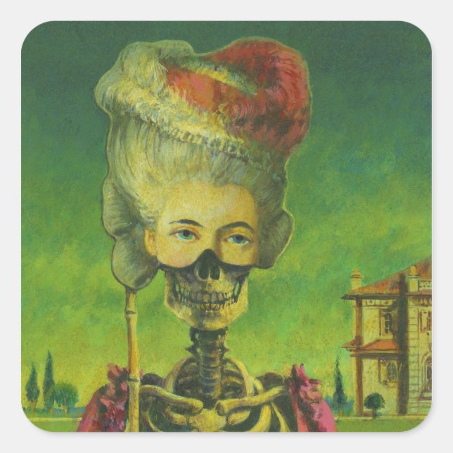 Pegatina de Esqueleto de Horror Gótico (Anverso)