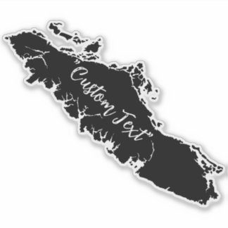 Pegatina de esquema del mapa de la isla de Vancouv