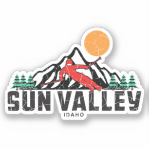 Pegatina de esquí Retro Sun Valley