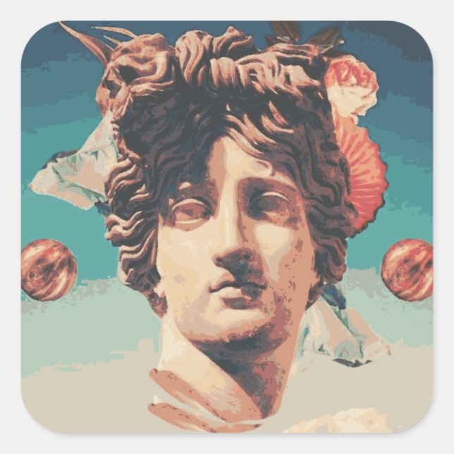 Pegatina de Estatua Estética de Vaporwave (Anverso)