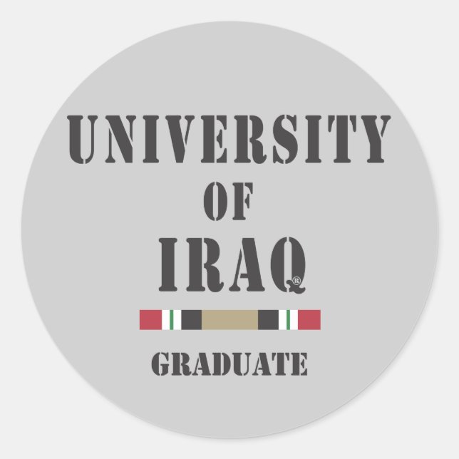 Pegatina de esténcil para graduados de Iraq (Anverso)