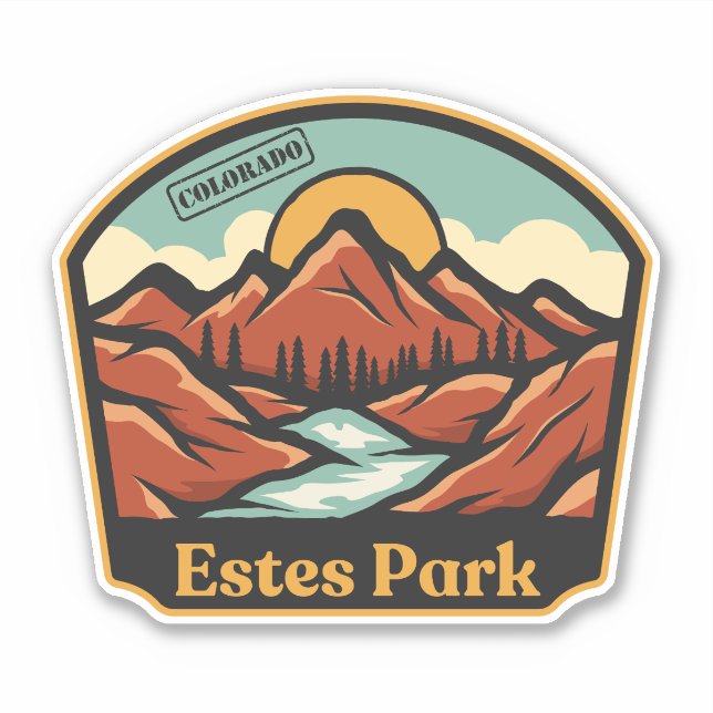 Pegatina de Estes Park, Colorado (Anverso)