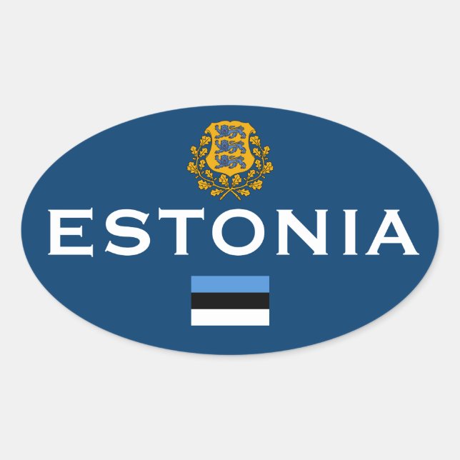 Pegatina de estilo ovalado europeo de Estonia (Anverso)