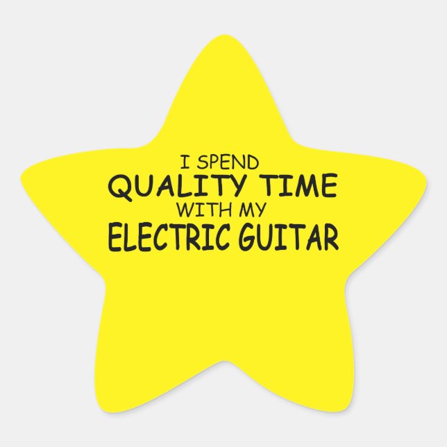 Pegatina de Estrella de Guitarra Eléctrica en Tiem (Anverso)