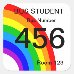 Pegatina de estudiantes de autobús - Arcoiris