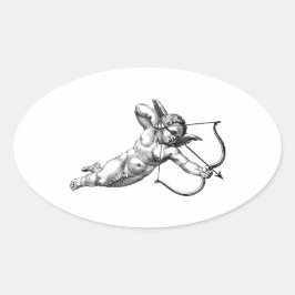 Pegatina de etiqueta de Cupido Querubín Vintage Am