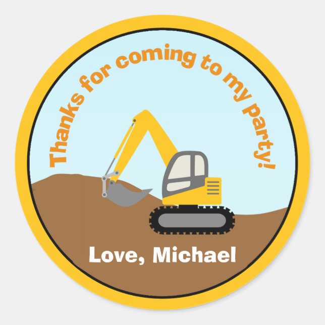 Pegatina de etiqueta de favor de fiesta de cumplea (Anverso)