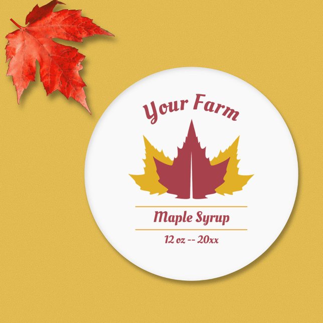 Pegatina de etiqueta de jarabe de arce editable (Editable Maple Syrup Label Sticker)
