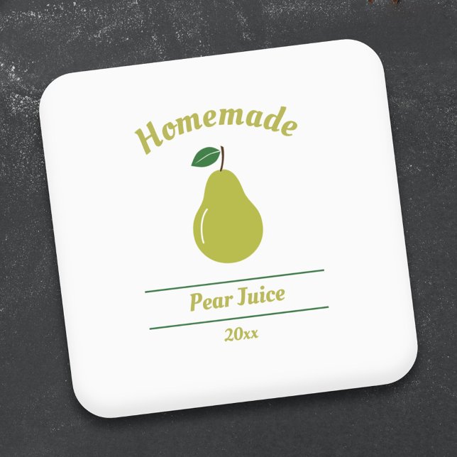Pegatina de etiqueta de jugo de oreja editable (Pear Juice Label Sticker)