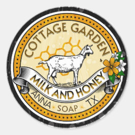 Pegatina de etiqueta de leche y jabón de miel de c
