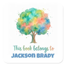 Pegatina de etiqueta de libro con ex libris person