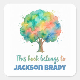 Pegatina de etiqueta de libro con ex libris person