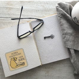 Pegatina de etiqueta de libro personalizada de gat