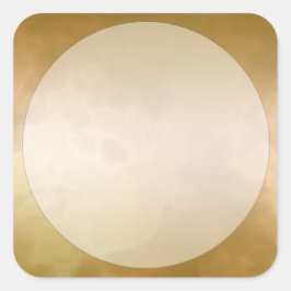 Pegatina de etiqueta de mármol dorado cuadrado gra