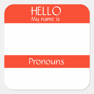 Pegatina de etiqueta de nombre de saludo