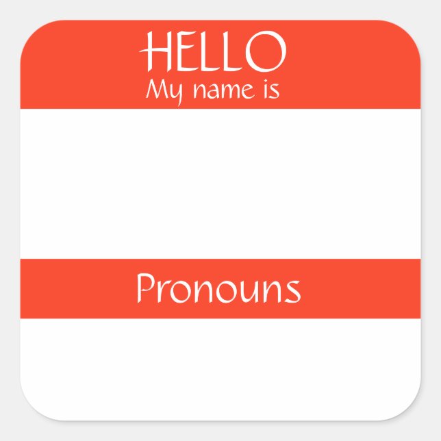 Pegatina de etiqueta de nombre de saludo (Anverso)